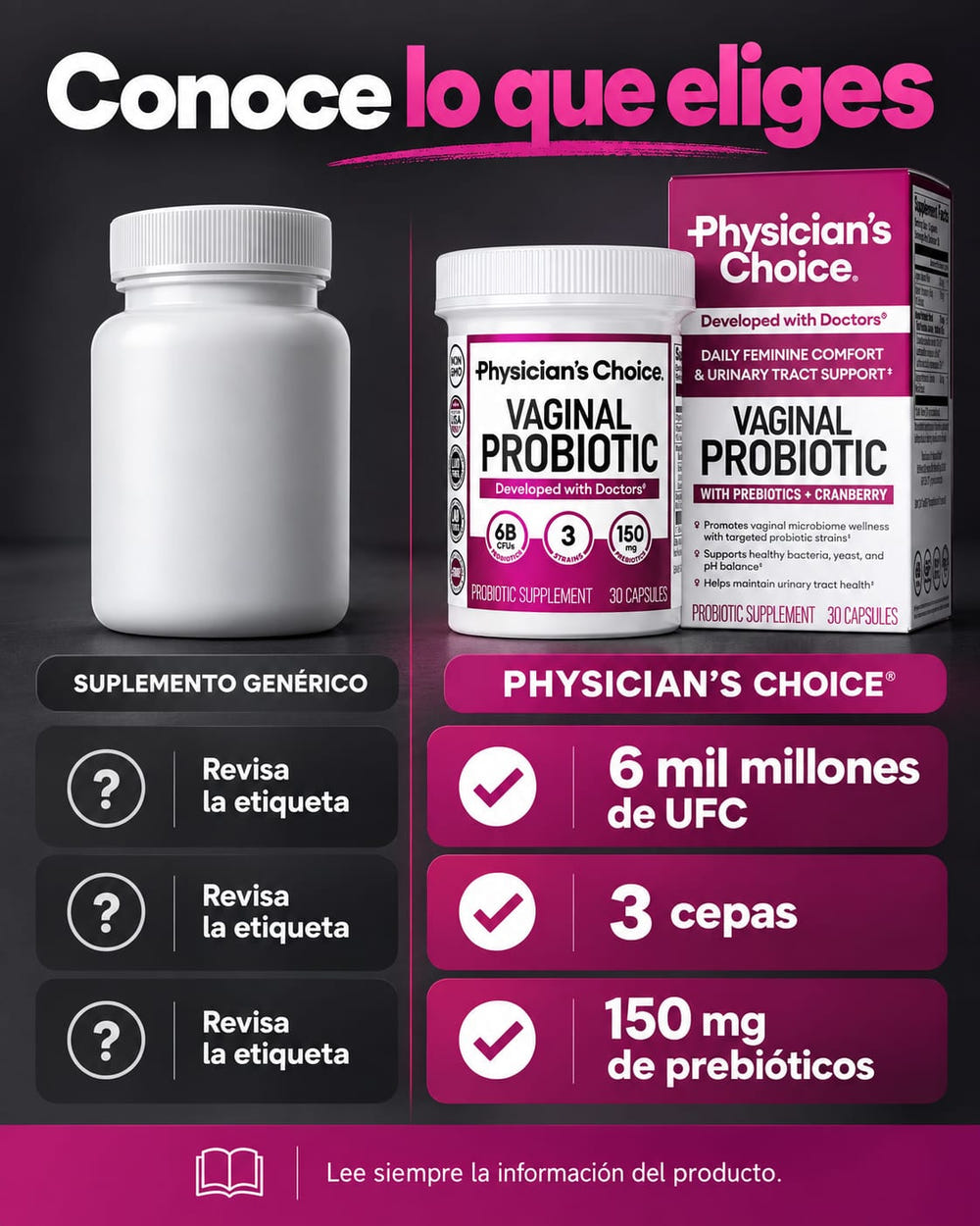 Physician's Choice Probiótico Íntimo Femenino comparativa
