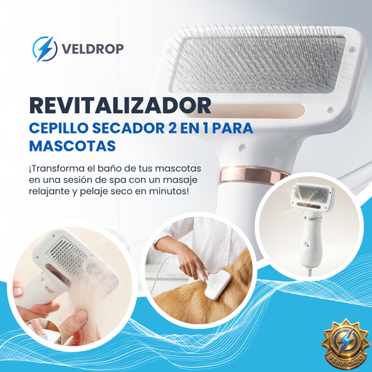 Cepillo Secador 2 en 1 para Mascotas