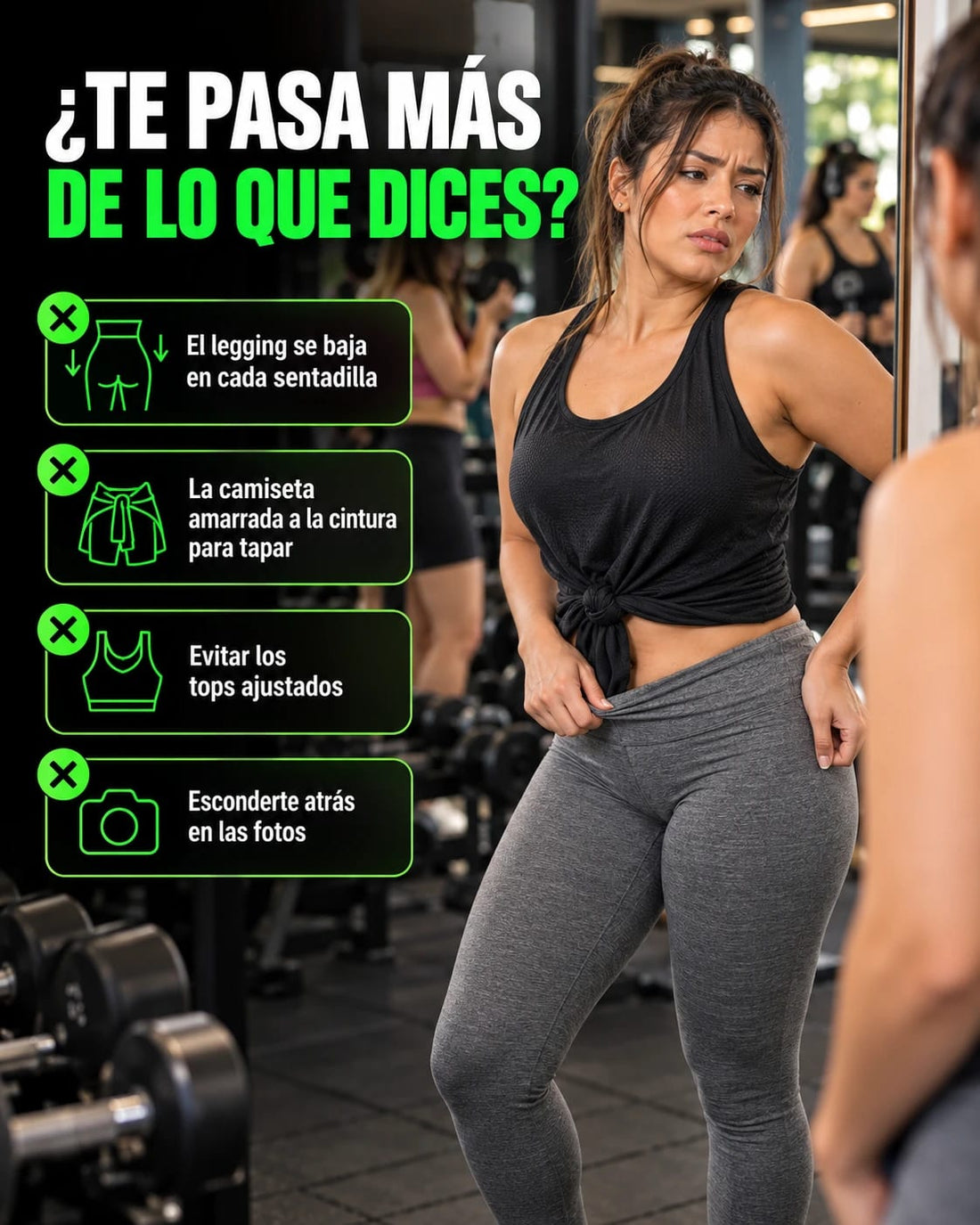 Biker Leggins Faja Neopreno Verde Militar tension