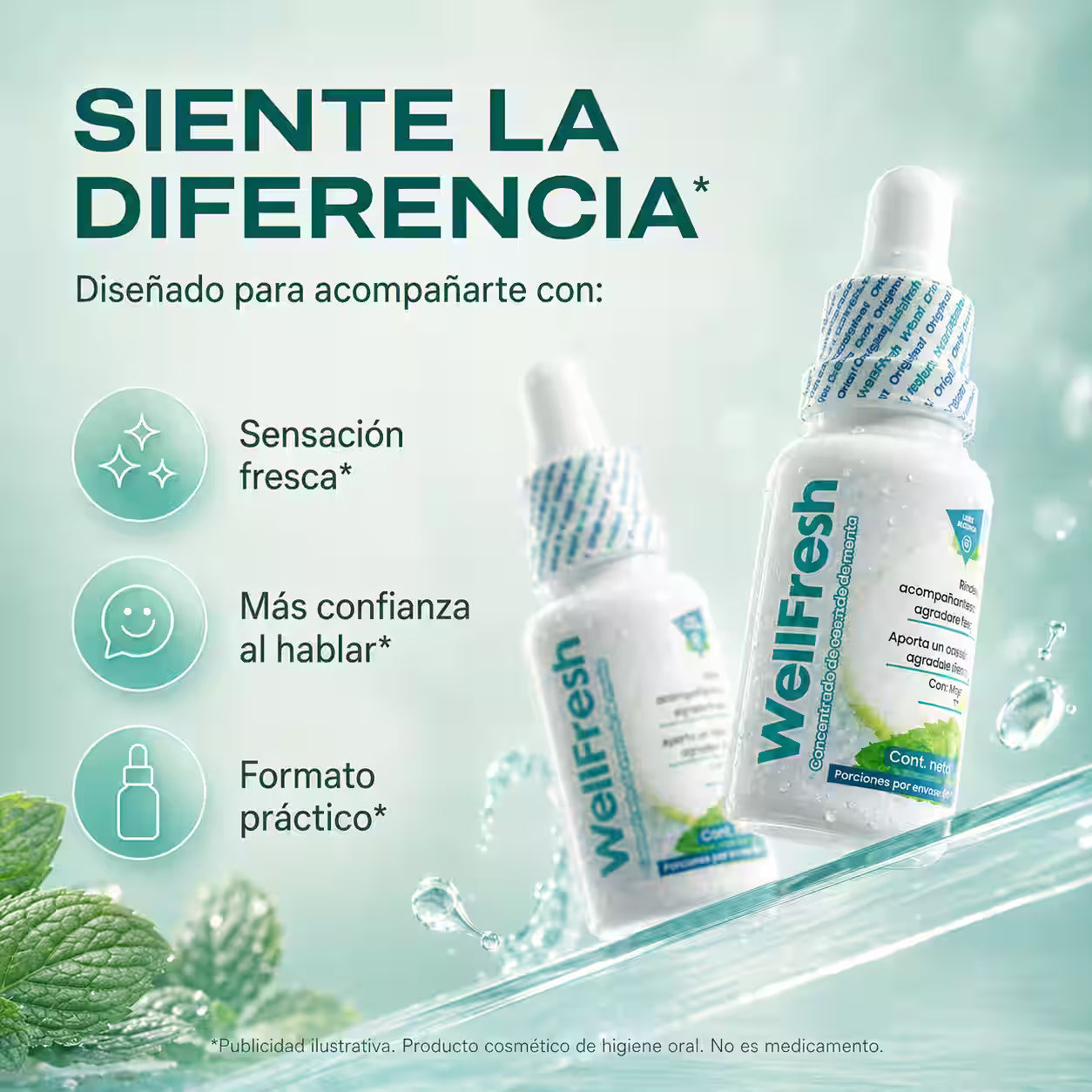 WellFresh: pack de 2 frascos, frescura práctica de menta
