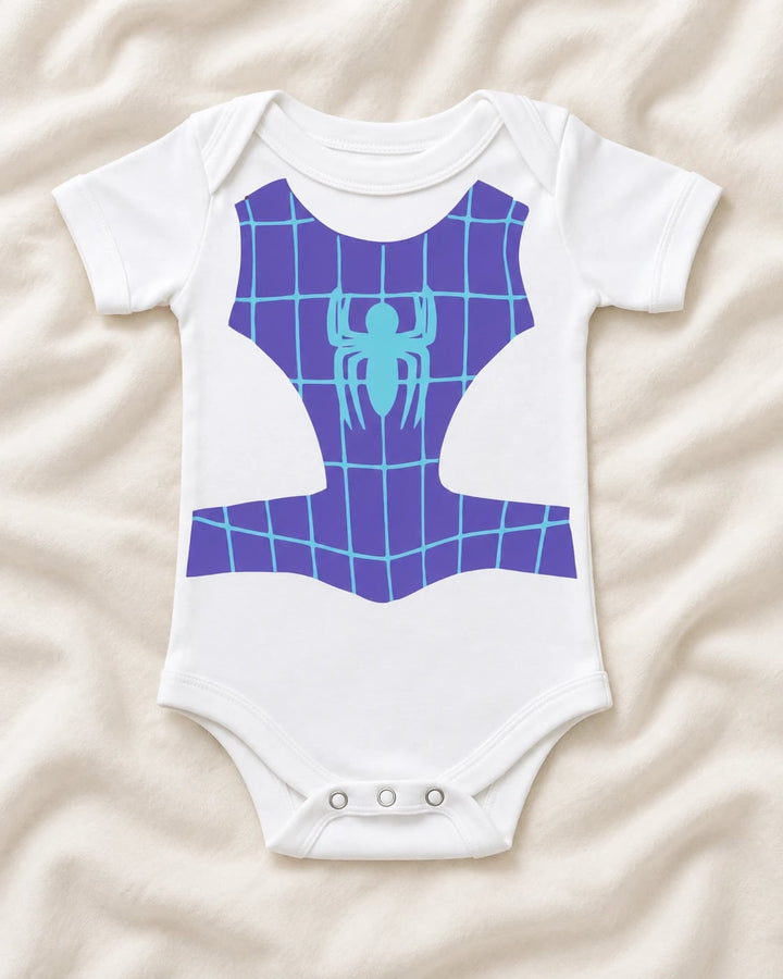 Bebé con el body de disfraz de Spidergirl