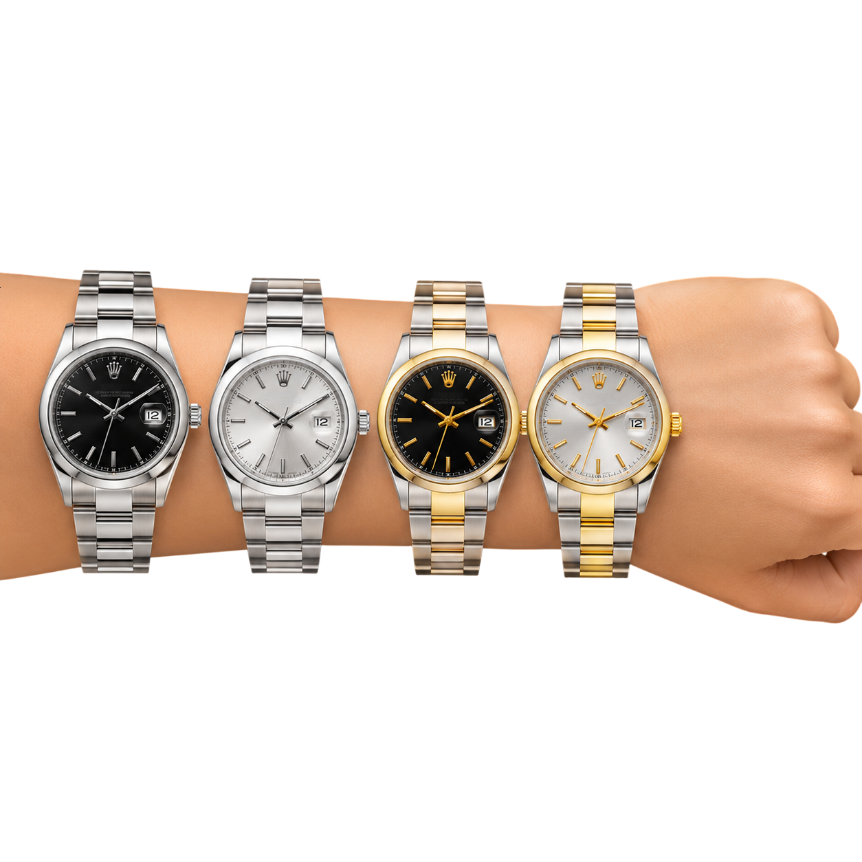 El reloj presidencial de acero en la mano