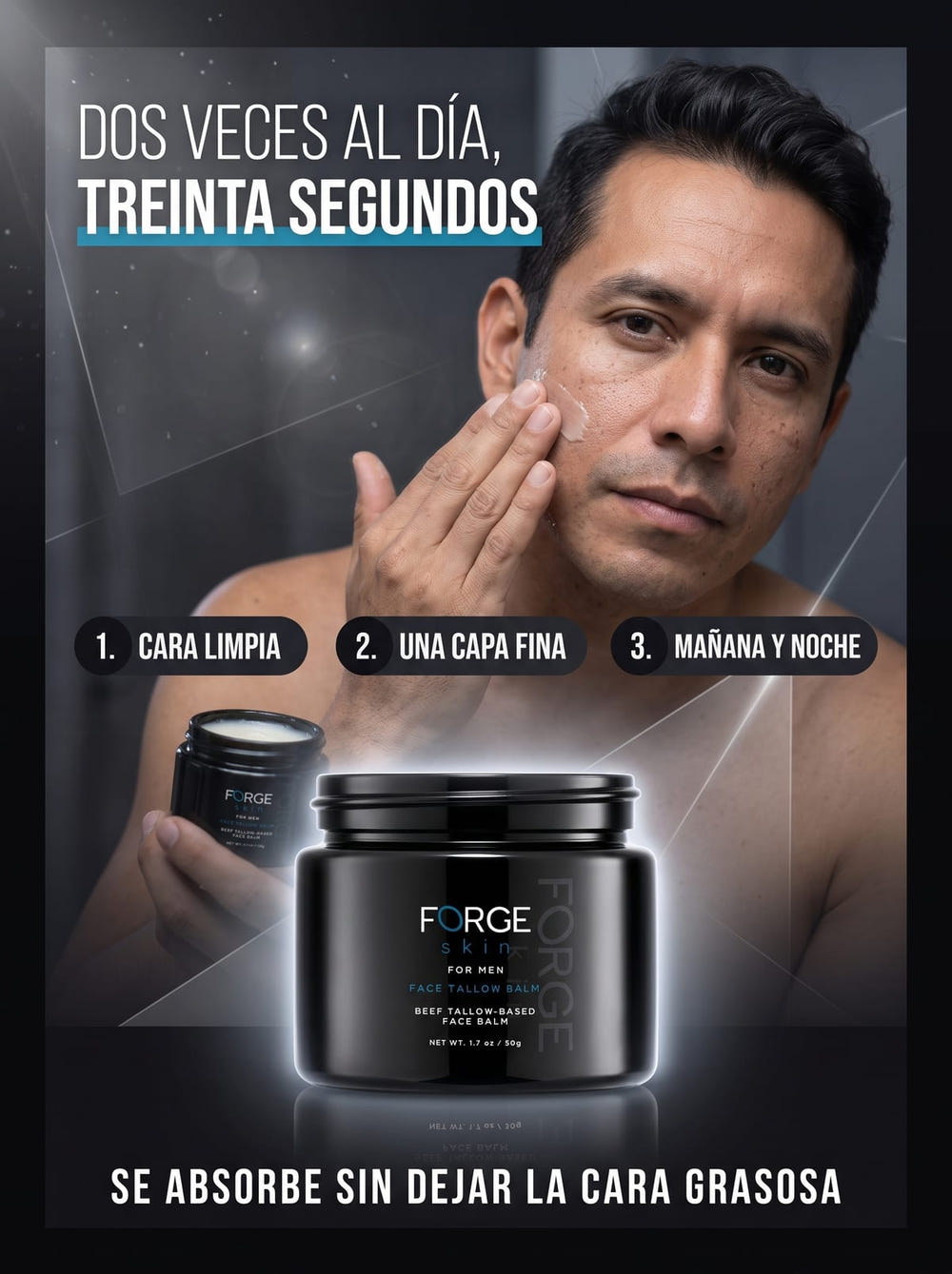 Forge Skin Bálsamo Facial para Hombre en uso