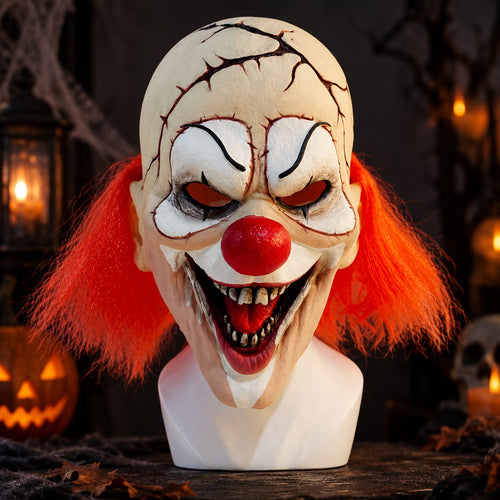 Máscara Payaso Calvo de Pelo Naranja