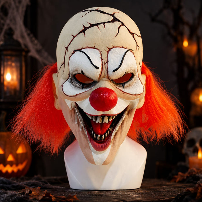 Máscara Payaso Calvo de Pelo Naranja